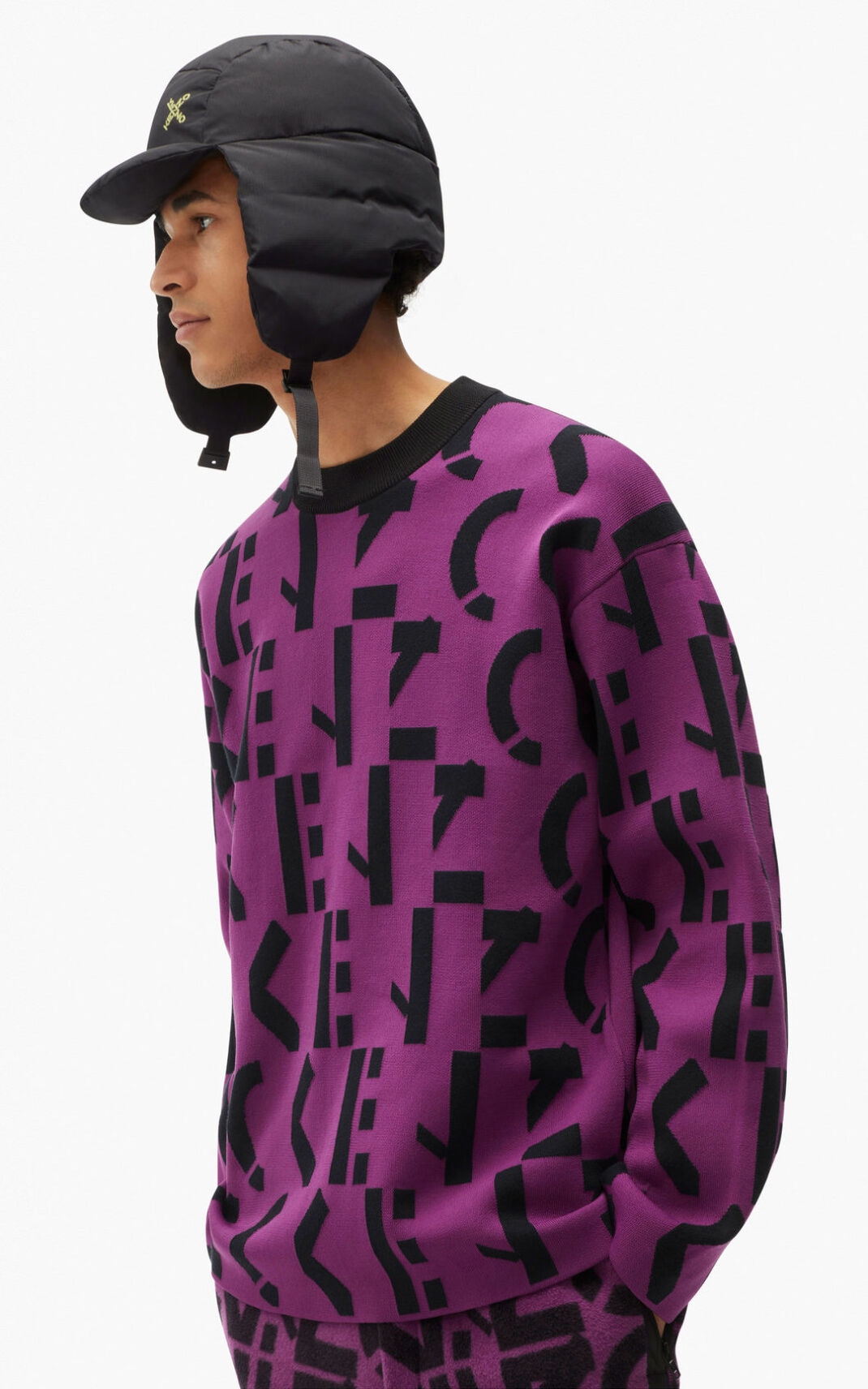 Suéter Kenzo Sport oversize monogram Masculino - Roxo | 349UKGVXW